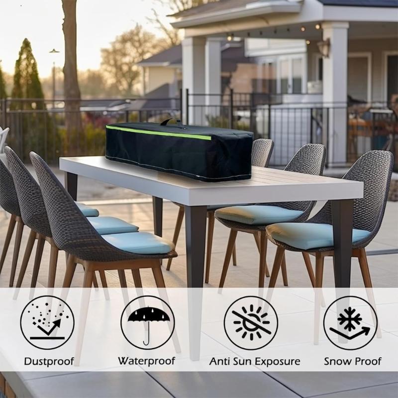 Outdoor Fire Pit Cover Protectors Guard For 28inch Gas Fire Table Waterproof Oxford Materials Reflective Safety Features