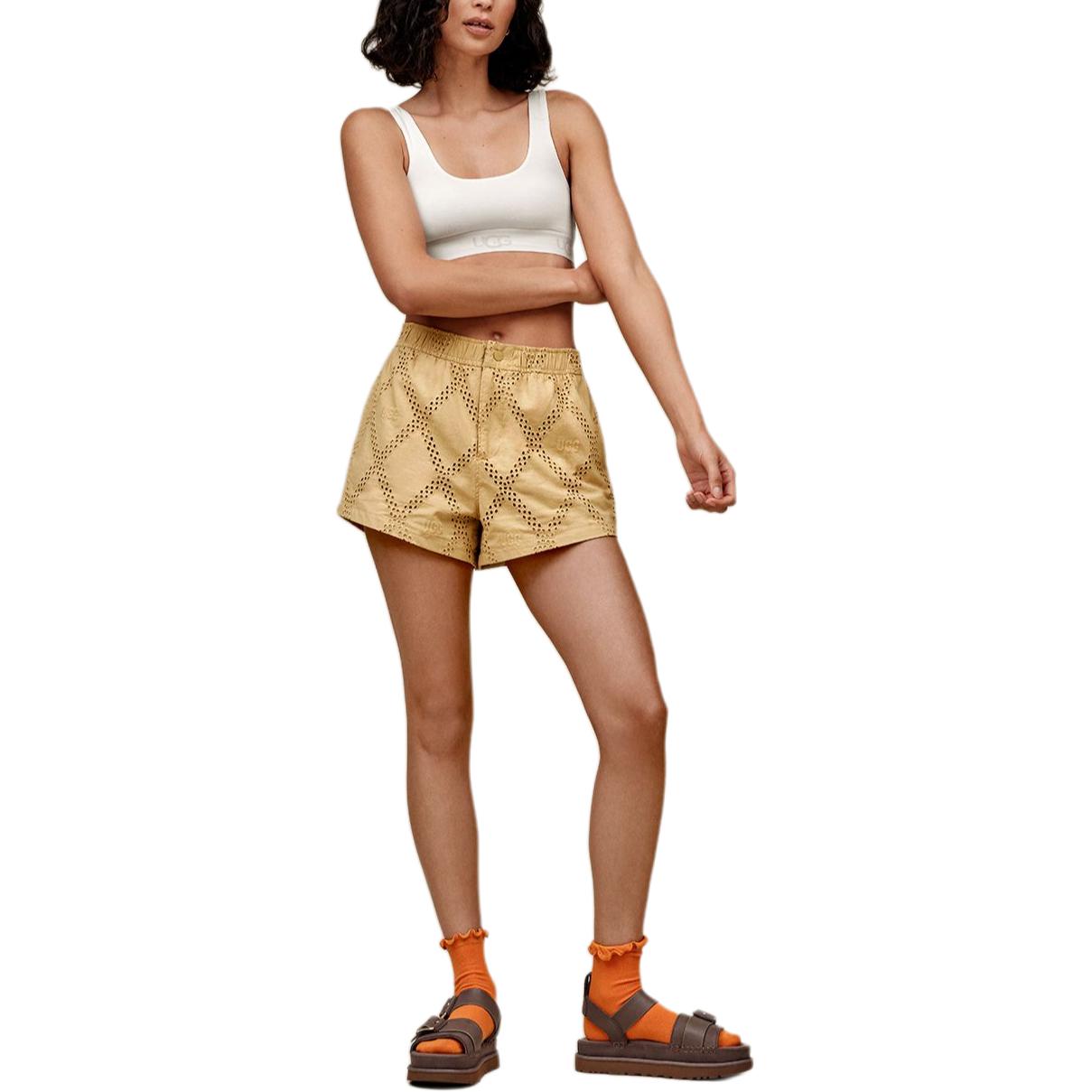 

UGG Solid Color Mesh Hollow Casual Shorts Women shorts Nettle 1167413-NTTL S