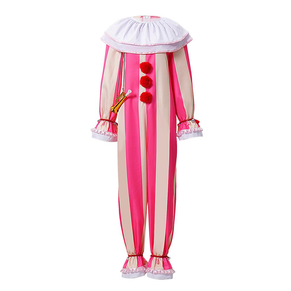 Cosplay clown return to the soul cos suit ingrid striped clown onesie horror movie role performance
