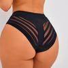 Women Middle Waist Underwear Spring Sheer Sexy Panties Summer Breathable Stretch Tummy Control Ladies Full Coverage