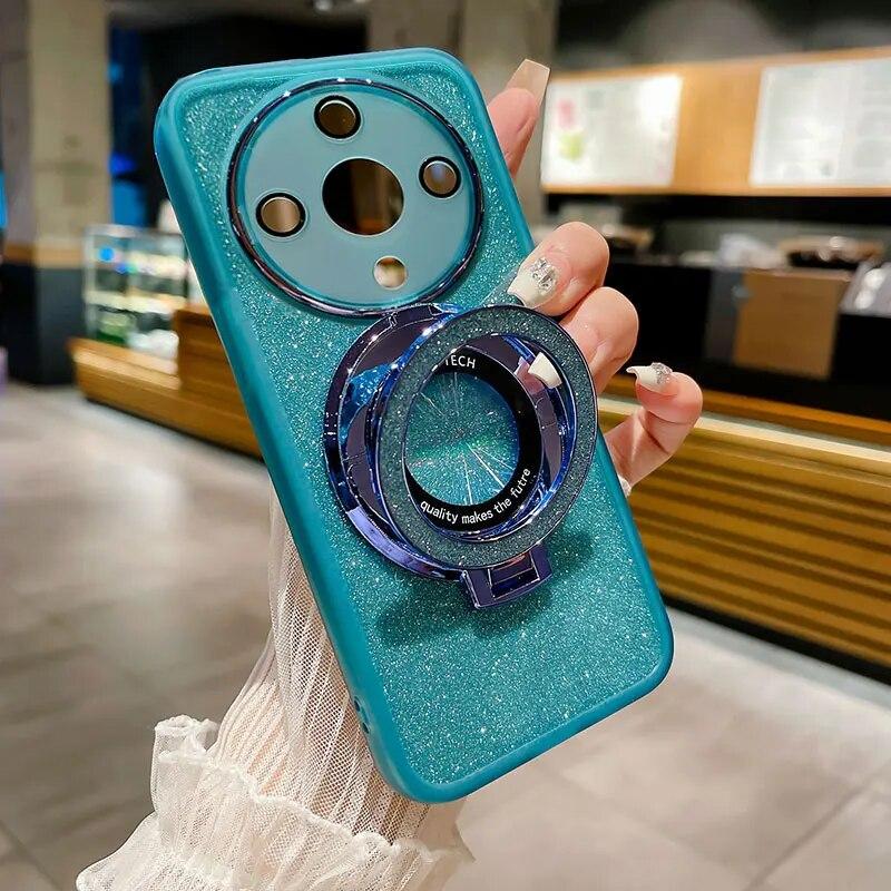Case For Honor Magic5 Lite Case Luxury with Holder,Magnetic Glitter Cover For Honor Magic 5 6 90 Lite X9a X9b X8 B Cases Bracket