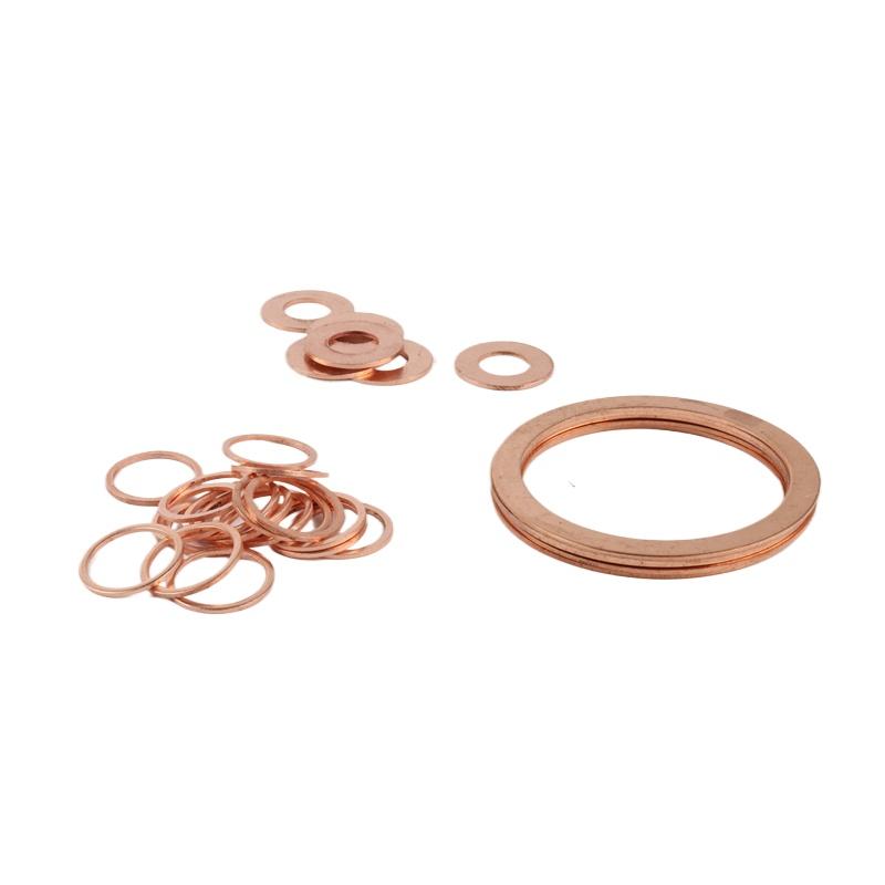 21-60mm IDxOD To H- 1.0mm 1.5mm 2.0mm Thickness99.9% Copper Flat Washer For Boat Car High Temperature