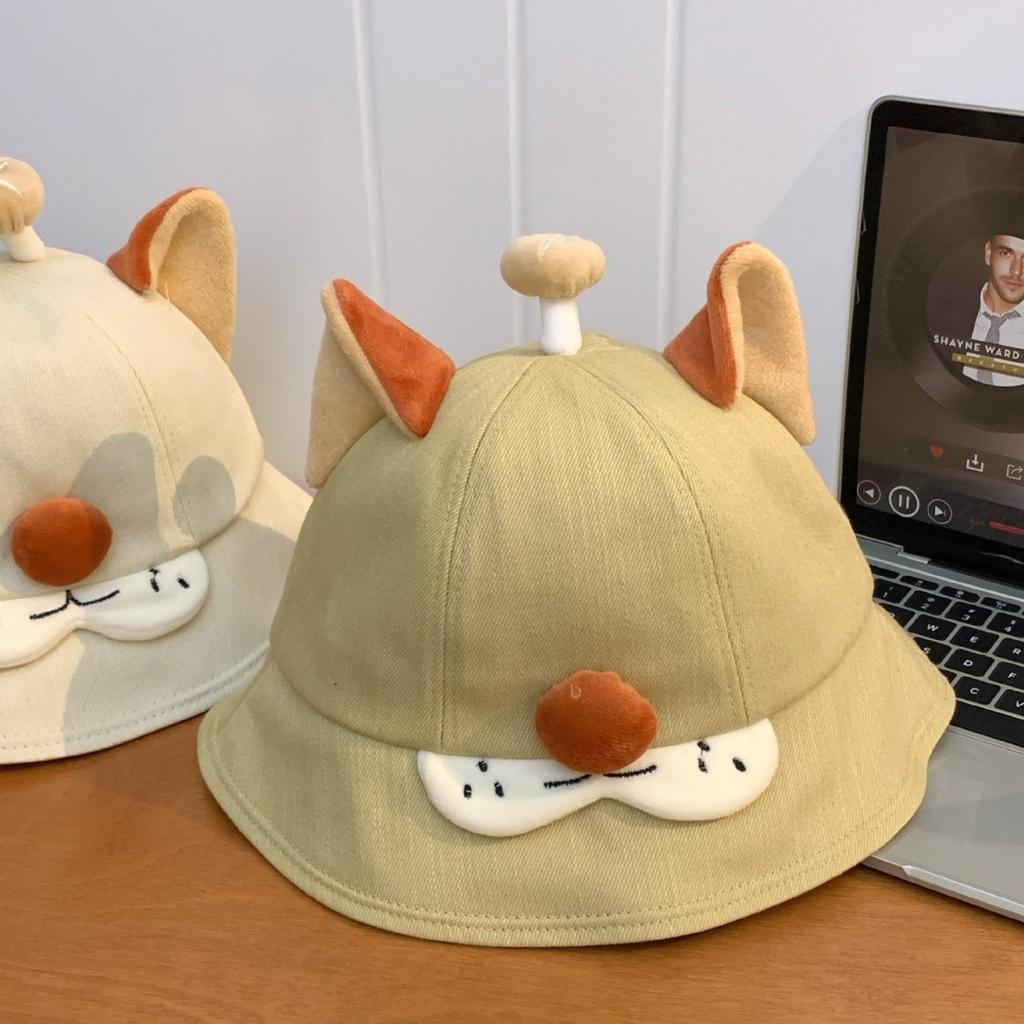 Cartoon mushroom cat fisherman hat children versatile face small fashion cute funny expression basin hat tide