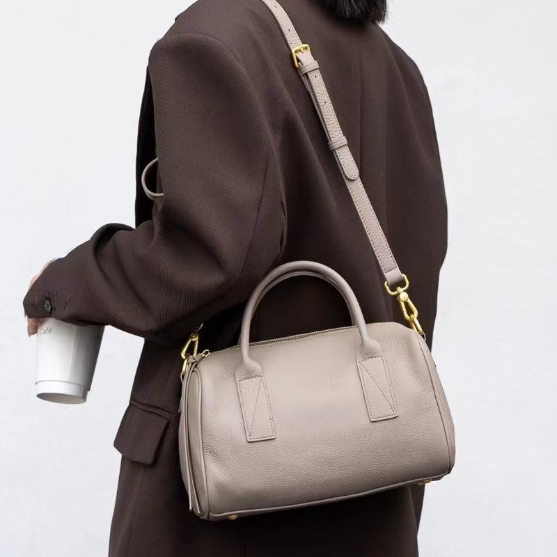Leather women's bag new simple pillow bag first layer cowhide large women's handbag shoulder messenger bag