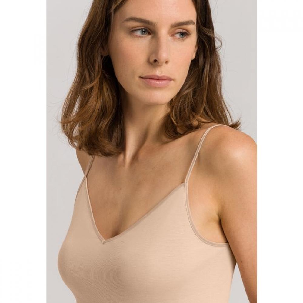Hanro Cotton Seamless Spaghetti Top  Beige 71601 