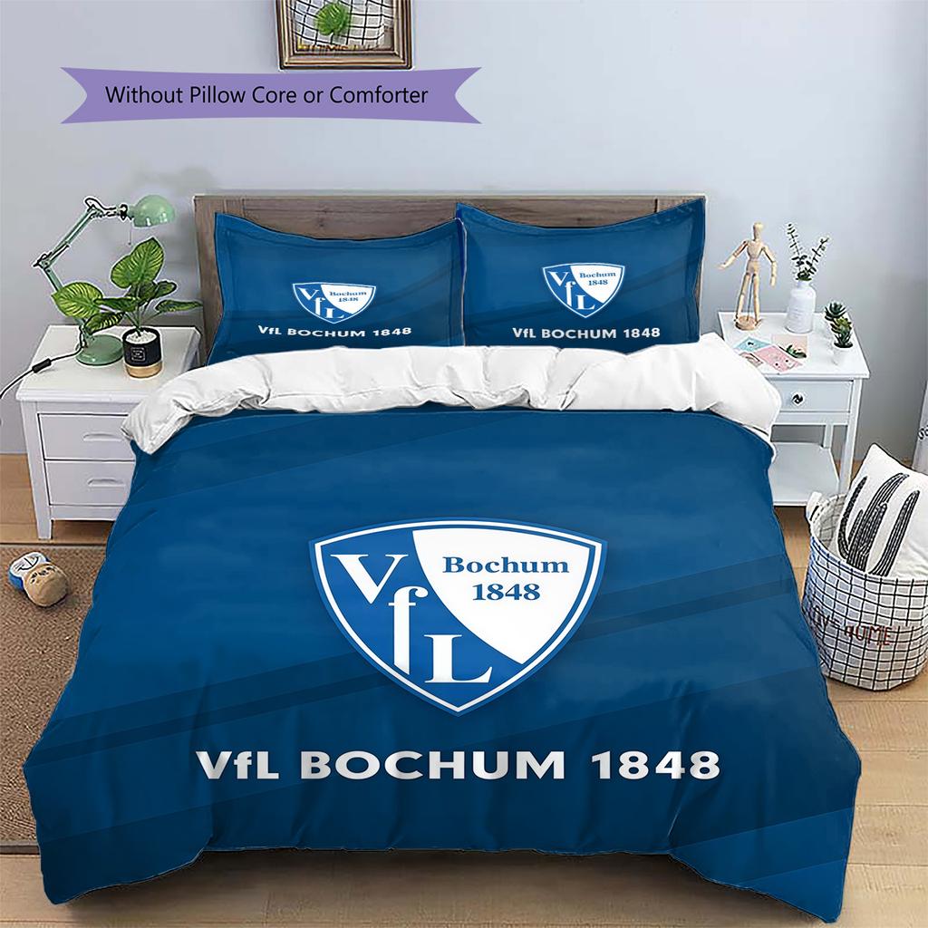 VfL Bochum Pattern Bedding Quilt Set Home Decoration Gift (1 * duvet cover + 2 * pillowcase without core)