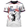Volleyball-Uniform neutral 3D-gedrucktes Herren-T-Shirt modische kurzärmlige Sportbekleidung bequem atmungsaktiv schnell trocknend