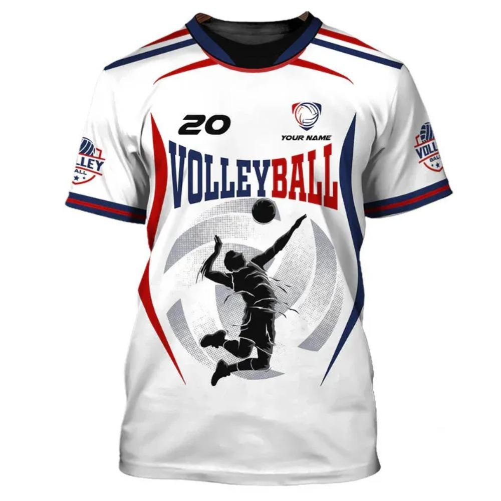 Volleyball-Uniform neutral 3D-gedrucktes Herren-T-Shirt modische kurzärmlige Sportbekleidung bequem atmungsaktiv schnell trocknend