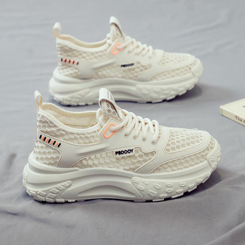 Summer new mesh breathable sports dad shoes board shoes ins mesh shoes 35 бежевый