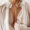 European and American personalized soft pottery necklace fashion coconut tree starfish flower pendant long necklace stacked collarbone chain