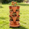 4 Tier Stackable Flower Pot Movable Strawberry Herbs Vertical Pot Three-Dimensional Planting Container 3-Petal