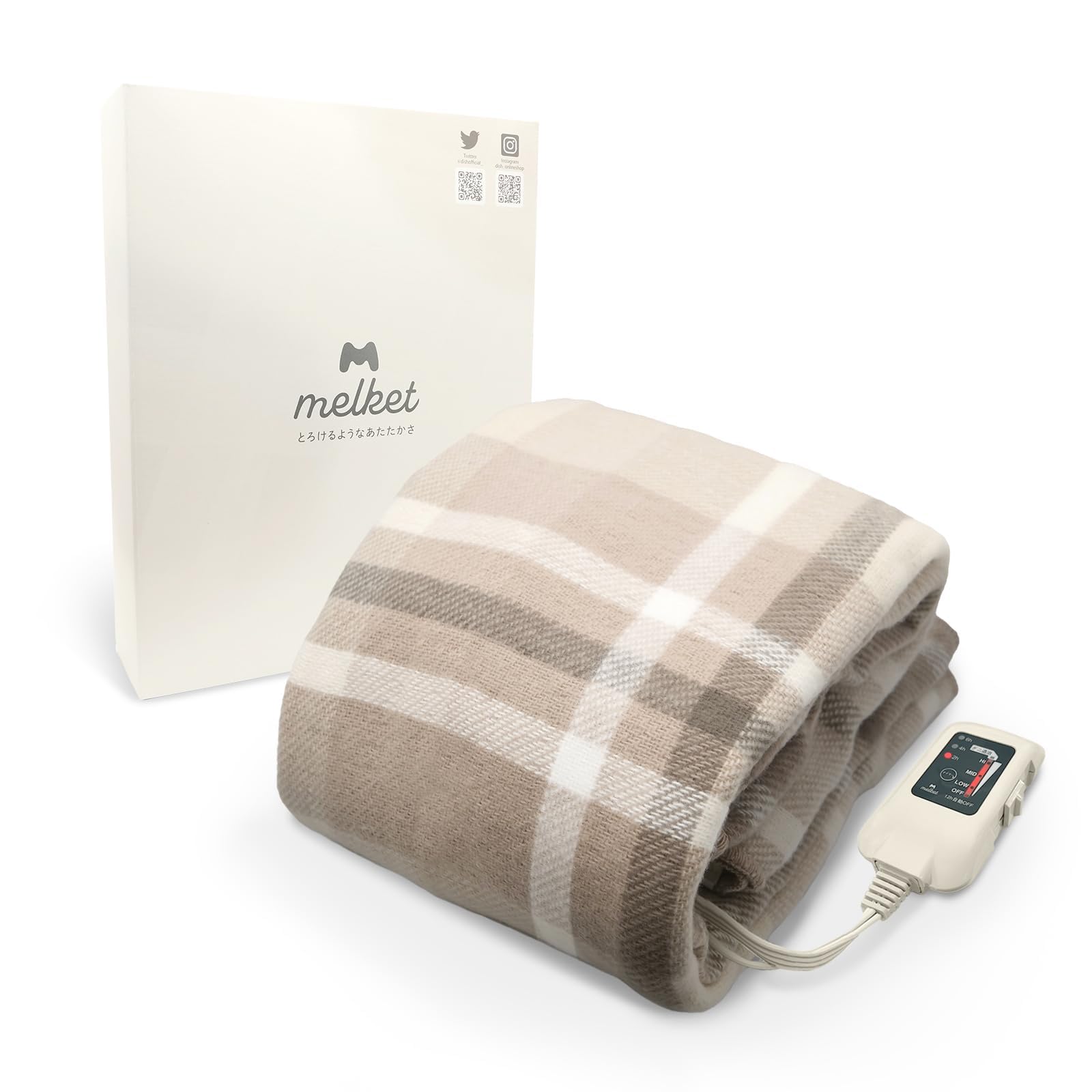 

melket Electric Knee Made in with 140 x 82 Stepless Temperature Gift Blanket, Japan, Timer, cm, Washable, Energy-Saving, Anti-Dust Mite, Control,