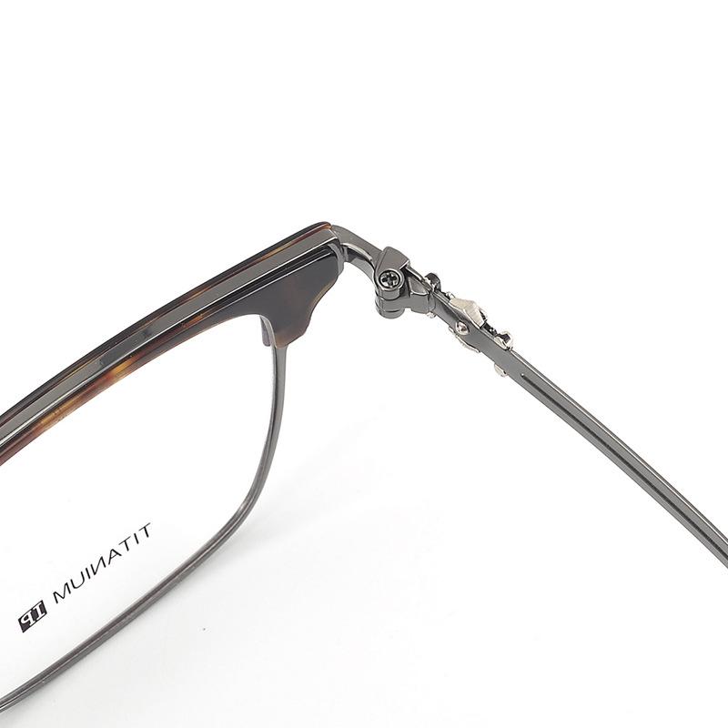 Men's Retro Titanium Ultra-light Eyebrow Bar Half-Frame Glasses for Myopia