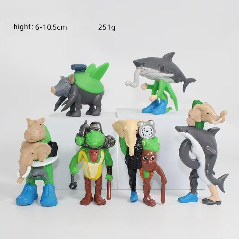 Italian Brainrot Monster Fusion Edition Figures Toy Tung Tung Tung Sahur Tralalero Tralala Anime Action Figure Ornament Toy Gift
