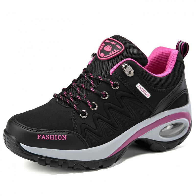 Fashion Waterproof Hiking Shoes Woman Outdoor Pu Leather Climbing Trekking Sneakers For Women Wear-resistant Non-slip Walking Shoes