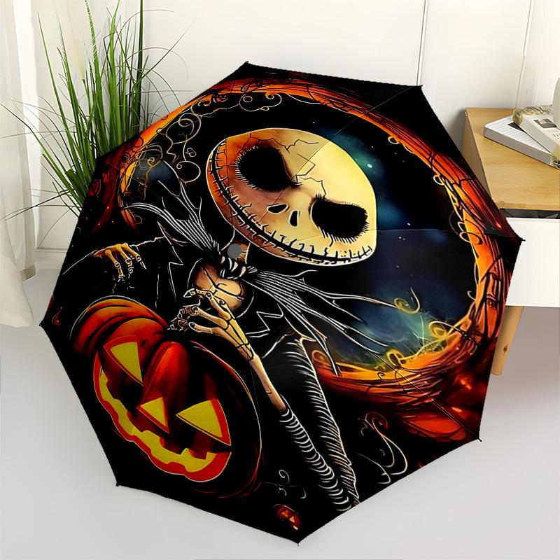 

Nightmare Before Christmas Themed Automatic Opening and Closing Umbrella, Brightly Colored 8-rib Portable Umbrella, Suitable for Men and Wom