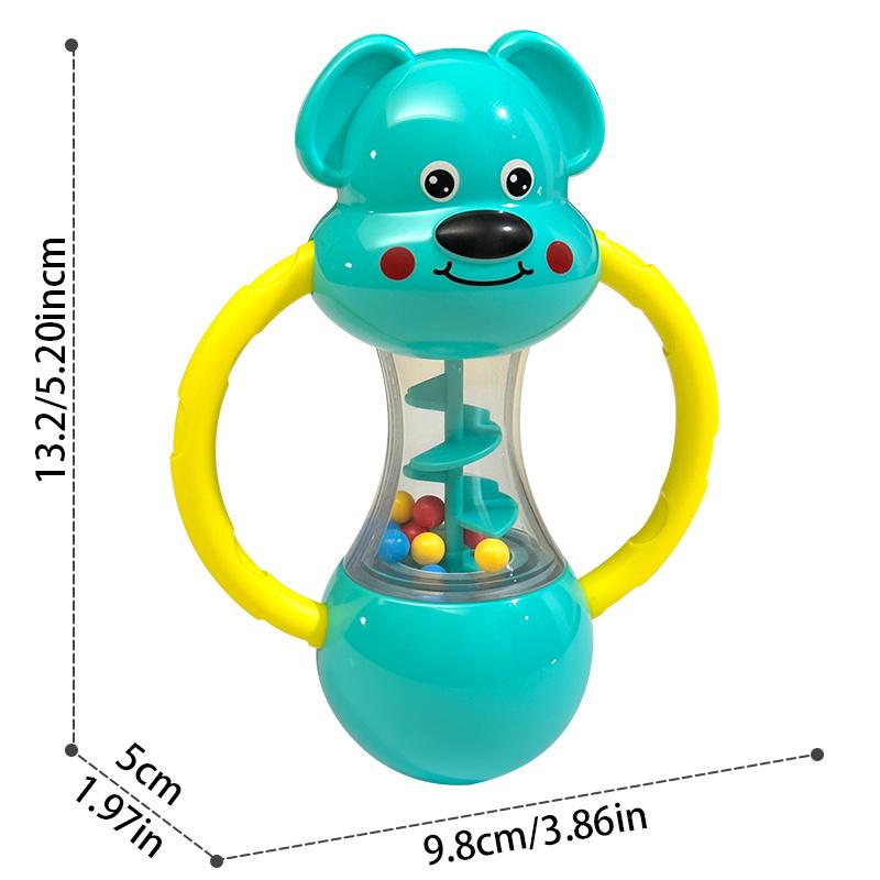 Hand-Cranked Bell Shaking Toy with Cute Blue Puppy Design , Perfect for Newborns & Toddlers, Ideal Christmas & Halloween Gift