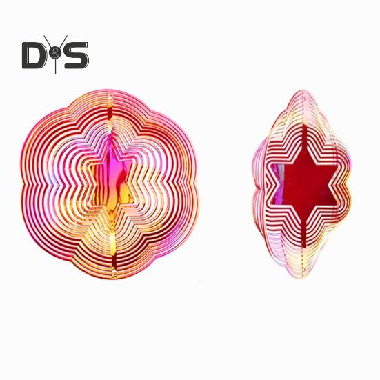 Hexagon 3D barevná větrná vrtule Ptačí reflektor Vysoce reflexní Vnitřní Venkovní Zahrada Dvůr Farma Závěsná zvonkohra odstrašující ptáky Ozdobný přívěsek