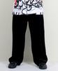 Deumakeu Velvet Laminated Single-Pleat Real Wide Pants Black