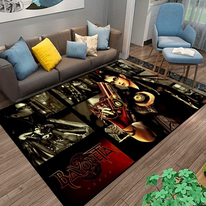 15 Size Bayonetta-game Pattern Rug for Living Room Bathroom Mat Creative Door Mat Bedroom Home Decor Rug Home Accessories