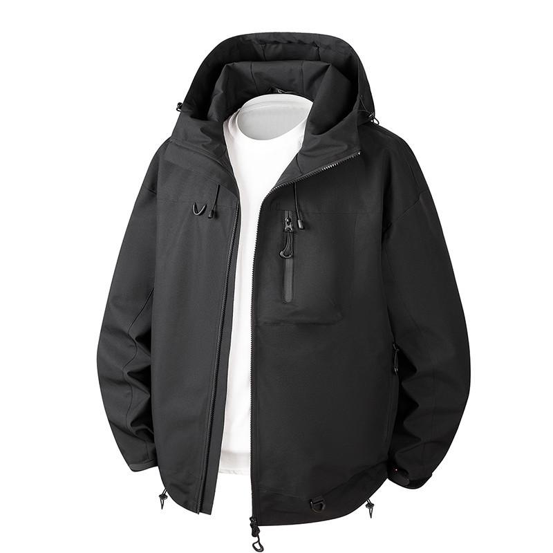 

Куртка с капюшоном мужская с декоративной молнией, весенняя одежда, новая мужская приталенная молодежная повседневная куртка для улицы 3XL