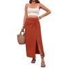 A Comfortable and Versatile Summer Women's Skirt with Pleated High Slit