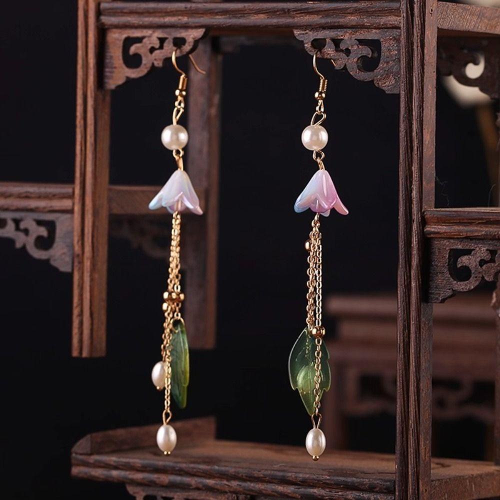 Earring Hanfu Hair Stick Pearl Flower Hair Comb Chinese Style Hairpin Set  Girl Hair Accessories