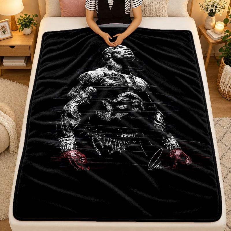 Flannel BlanketMike Tyson Warm Soft Throw Blanket for Indoor Sofa Bed Living Room Use