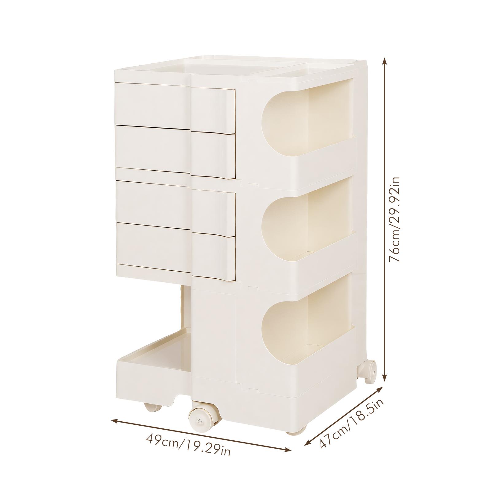 

Передвижная сервировочная тележка большой вместимости, многоцелевая тележка для хранения, выдвижные ящики, ручная тележка для салона красоты/парикмахерской белый