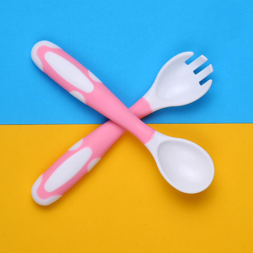 Baby Spoon and Fork Set Travel Case Bendable & Non-Slip Handle Baby Training Spoon with Storage Box Portable Baby Tableware for Babies Infants Toddler