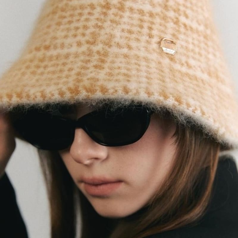 

ACCLET Шляпа-ведро из ангорской шерсти в гусиную лапку H017_ЖЕЛТЫЙ Yellow