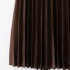 Spring 2025 Women's Slimming High-Waisted Silk Satin Pleated Midi Skirt