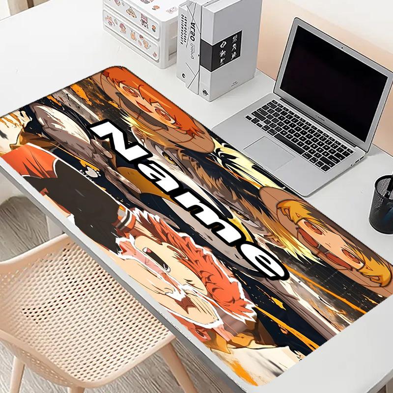 Custom Name Personalized Haikyu Pattern Mousepad, Laptop PC Desk Mat, Decorative Desk Mat for Home Keyboard Pad Gift