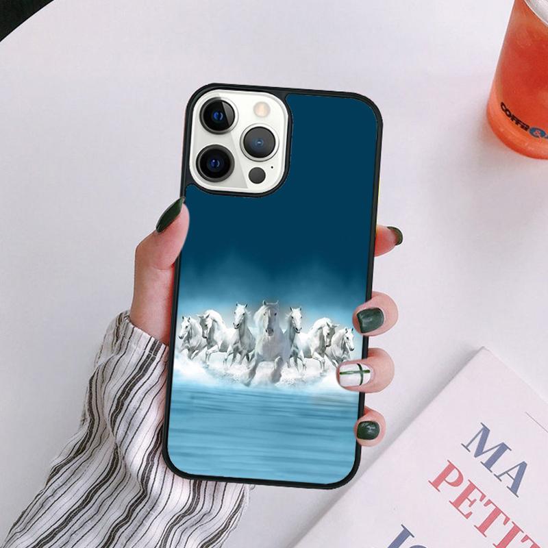 Horses Running Phone Case For iPhone 17 Air 14 13 12 16Pro Max 15  Plus Cover Shell Max Coque