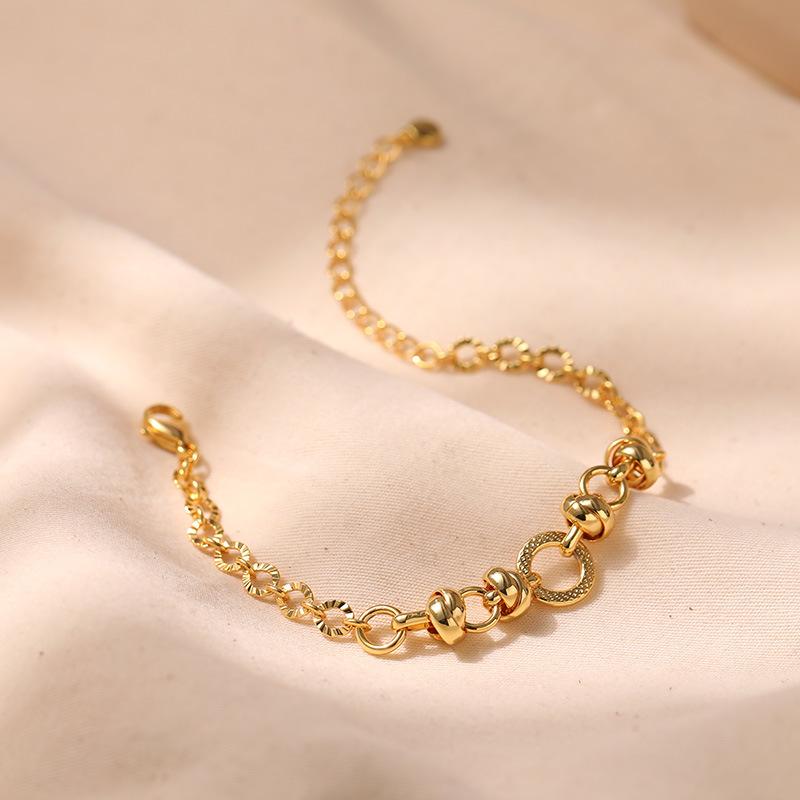 Fashion Ol Thick Chain 18k Gold Plated Brass Bracelet For Women
