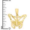 10K Real Solid Gold Butterfly Pendant Necklace with Milgrain and Diamond Cut Finish, Elegant Animal Charm, Fashion Jewelry for Women, Symbol of Hope