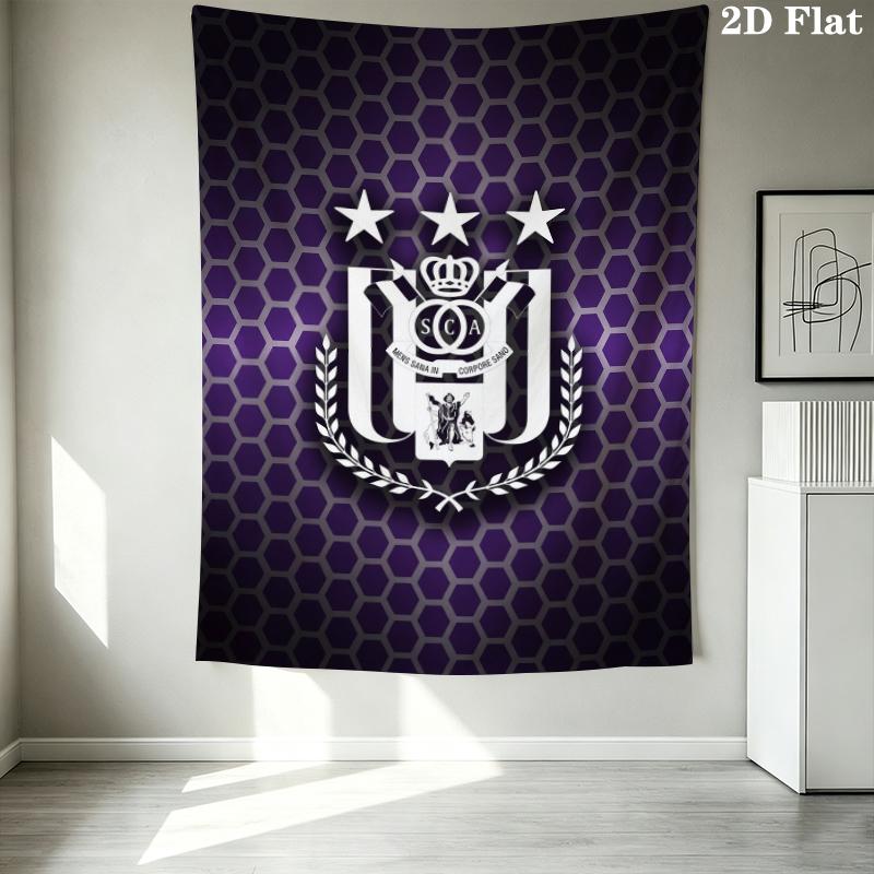 Rsc Anderlecht Wall Tapestry Aesthetic Wall Hanging Printed Fabric Blanket Decorative Tapestries For Bedroom Living Room Home Decor