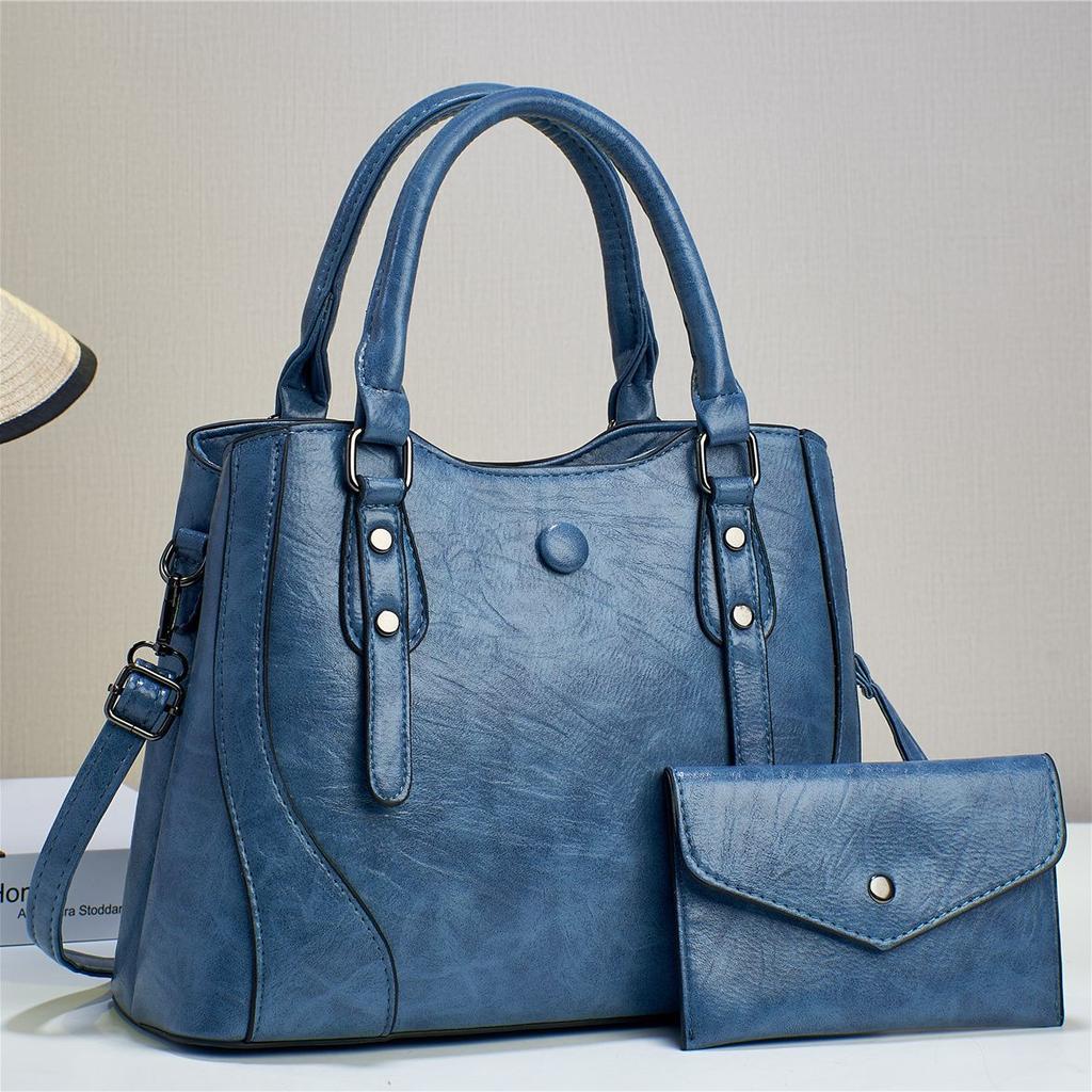 Bolsa de grande capacidade, bolsa de ombro diagonal à prova d'água e resistente ao desgaste com bolsa pequena para mulheres