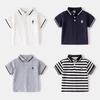 Boys Embroidered Polo Shirt Short Sleeve Cartoon T Shirt Fashion Casual Top for Toddler and Kids