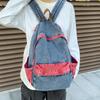 High Quality Denim Color Blocking Designer Style Portable Backpacks for Unisex Fashi Youth Casual Large Capacity School Bags