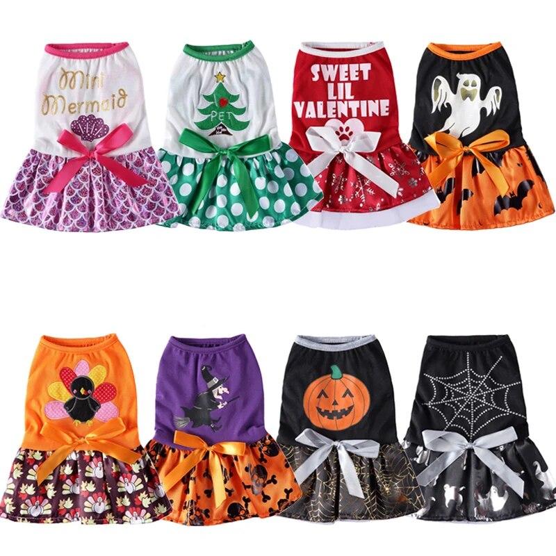 

Модная одежда для домашних животных, платье для собак, забавное платье на Хэллоуин и Рождество для маленьких собак, свадебные юбки принцессы для собак, мягкие пижамы