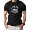 European Sizes Men's 1951 Limited Edition Vintage T-Shirt - Short Sleeve Round Neck Solid Color Casual Summer Tee