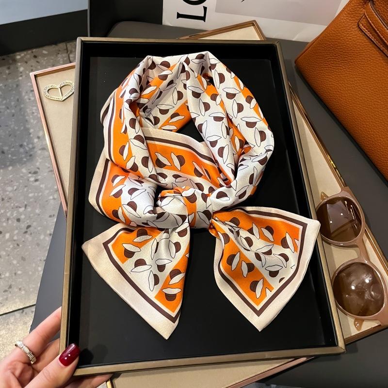 Satin high-end tied hair long silk scarf headband elegant and simple versatile hair band headband streamer hair accessories women's tied bag