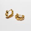 Classic Versatile Spiral Twist Small Ear Buckle Fashionable Personality Versatile Round Earrings Female Commuter 746