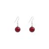 National Style Geometric Red Round Pearl Earrings, Retro Simple Court Style Earrings, High-End Earrings