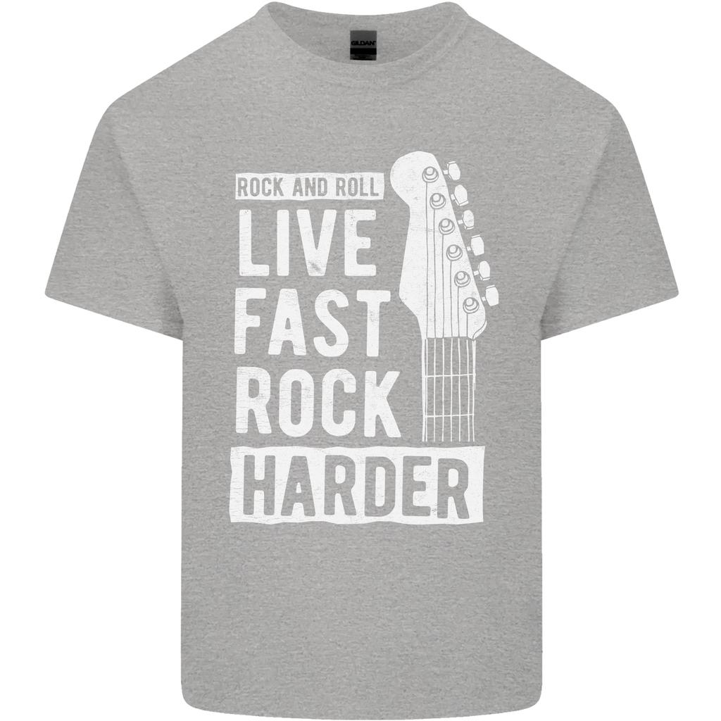 Live Fast Rock Harder Guitar Roll Music Unisexs Light Cotton TShirt