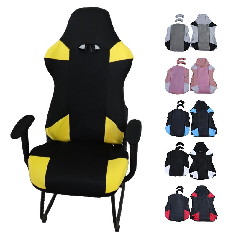 1 Set E-Sport Gaming Stuhlbezug Elastischer Büro-Computerstuhl Rückenlehnen-Armlehnenbezug Schutzhülle Universeller Sessel-Sitzbezug