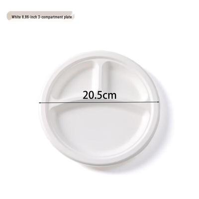 Disposable 3-Compartment Round Paper Plates