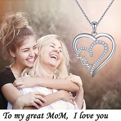 Huitan Double Love Necklace for Women Paved Dazzling Crystal Cubic Zirconia Mom Wedding Anniversary Gift Luxury Trendy Jewelry
