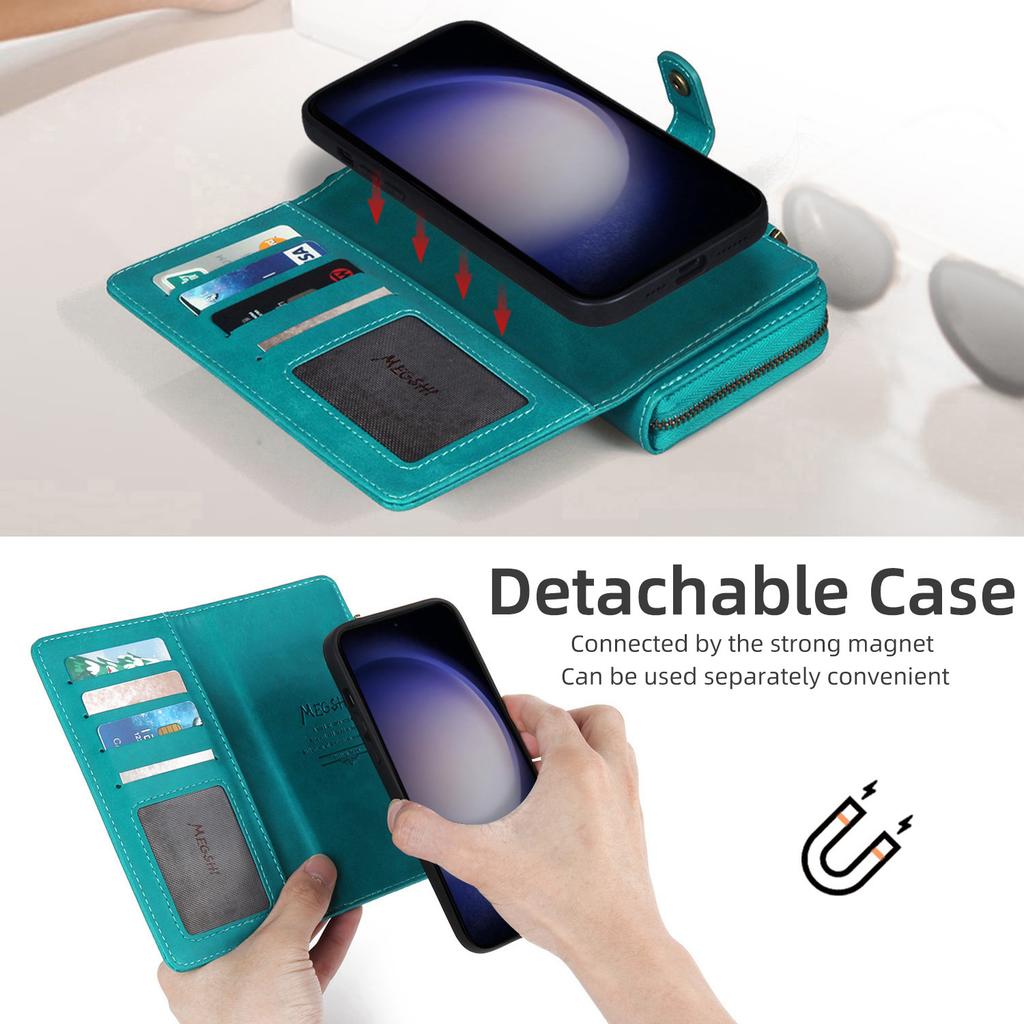 Seria MEGSHI 020 do Samsunga Galaxy S24 Ultra Etui Odpinany Portfel 2 w 1 Magnetyczny Pokrowiec na Telefon